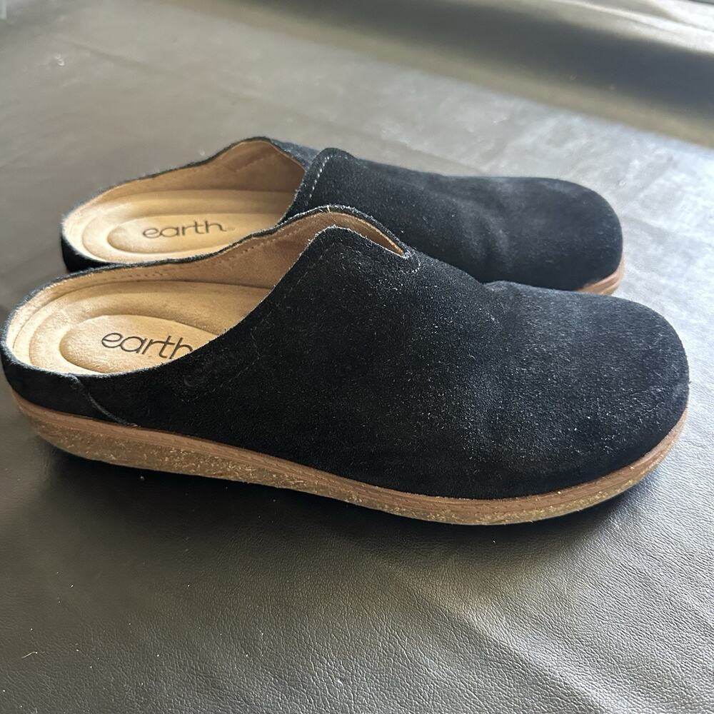 Earth Origins clogs Black Suede Women’s 9 Sandals Slippers - Picture 4 of 7